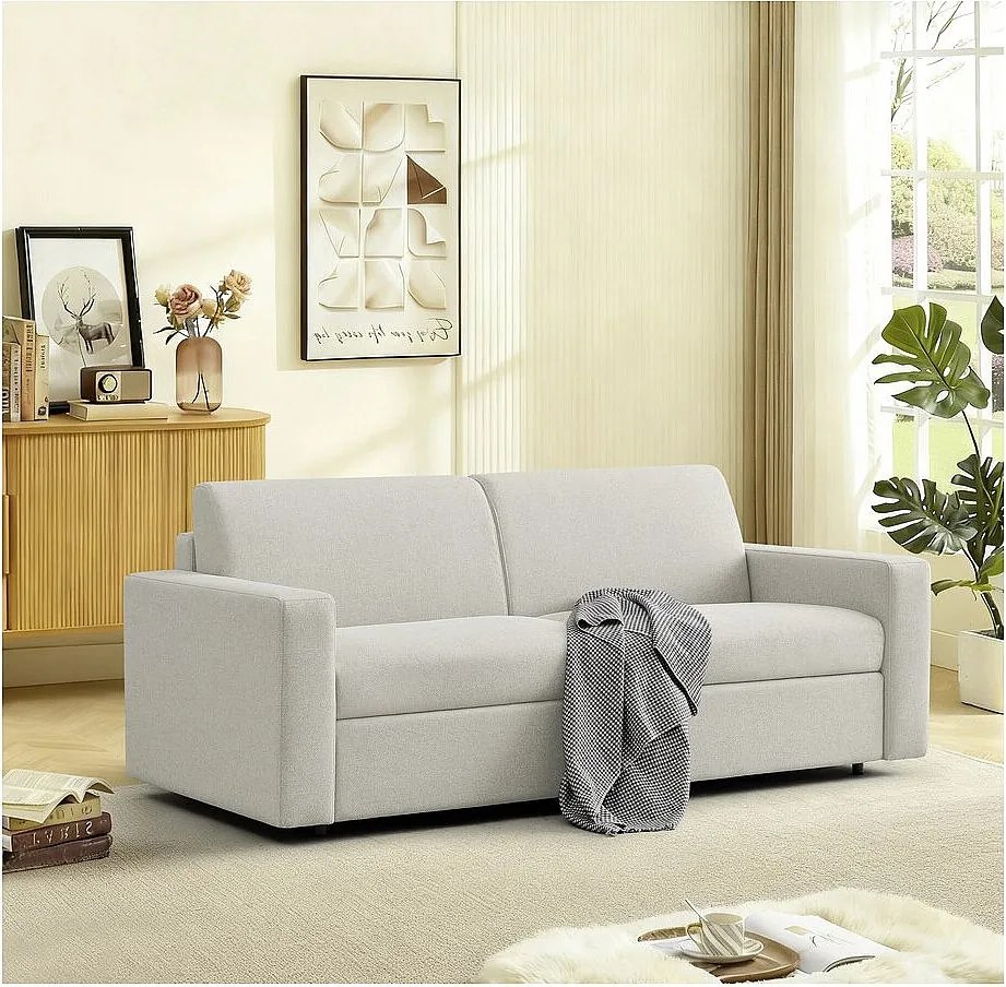 Sofa rozkładana "Diana" z tkaniny ekspresowej - 140 cm spania - 3-osobowa - Beżowa