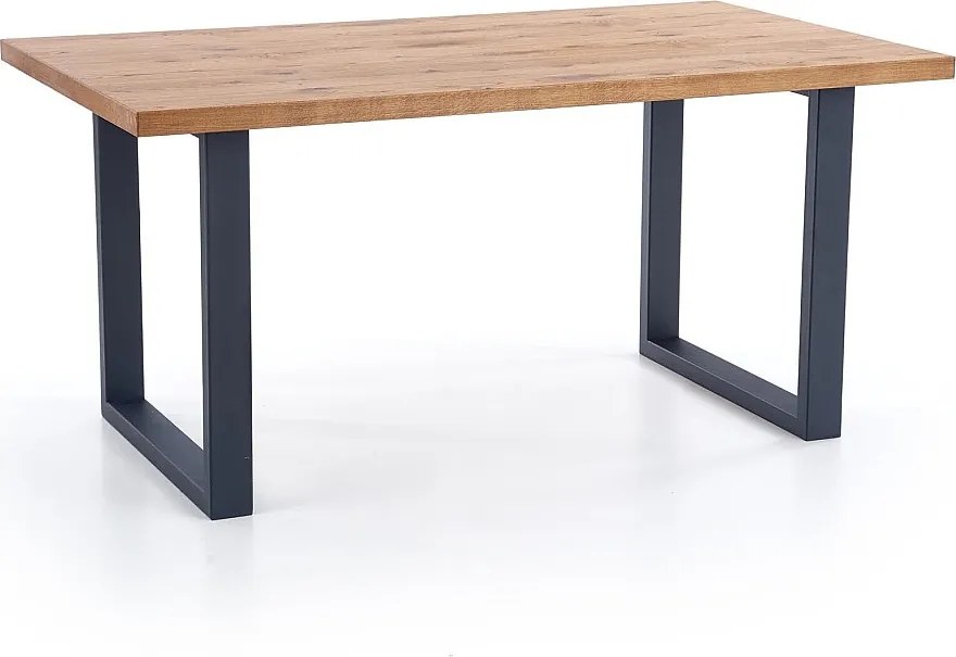 Stół PEREZ 160(250)x90 jasny dąb/czarny