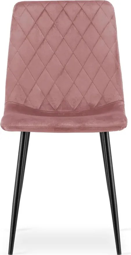 Różowe krzesło pikowane metalowe A1-T46