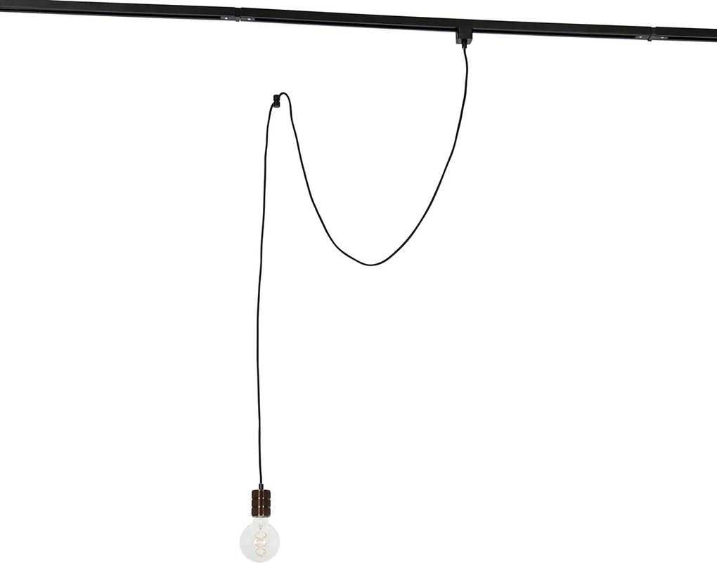Lampa wisząca z ciemnego brązu do systemu szynowego 1-fazowego - Iconic Cavalux