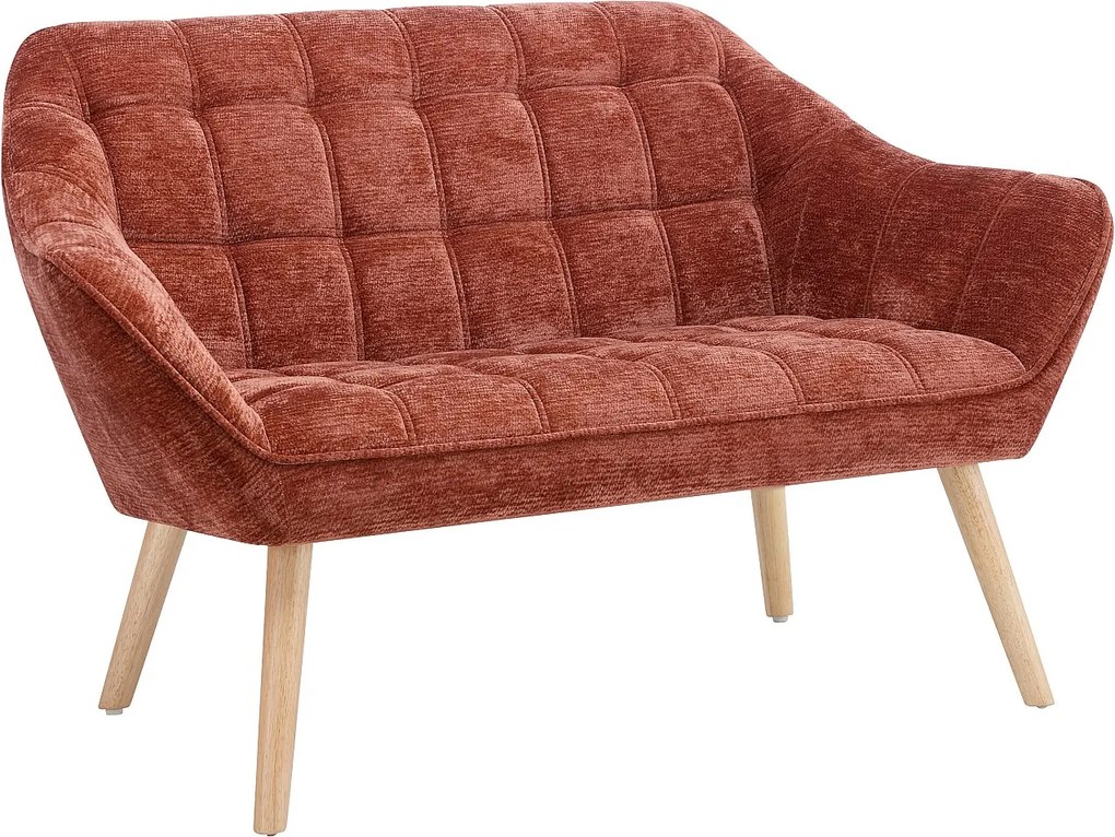 Kanapa 2-osobowa z teksturowanej tkaniny terakota CASERTA