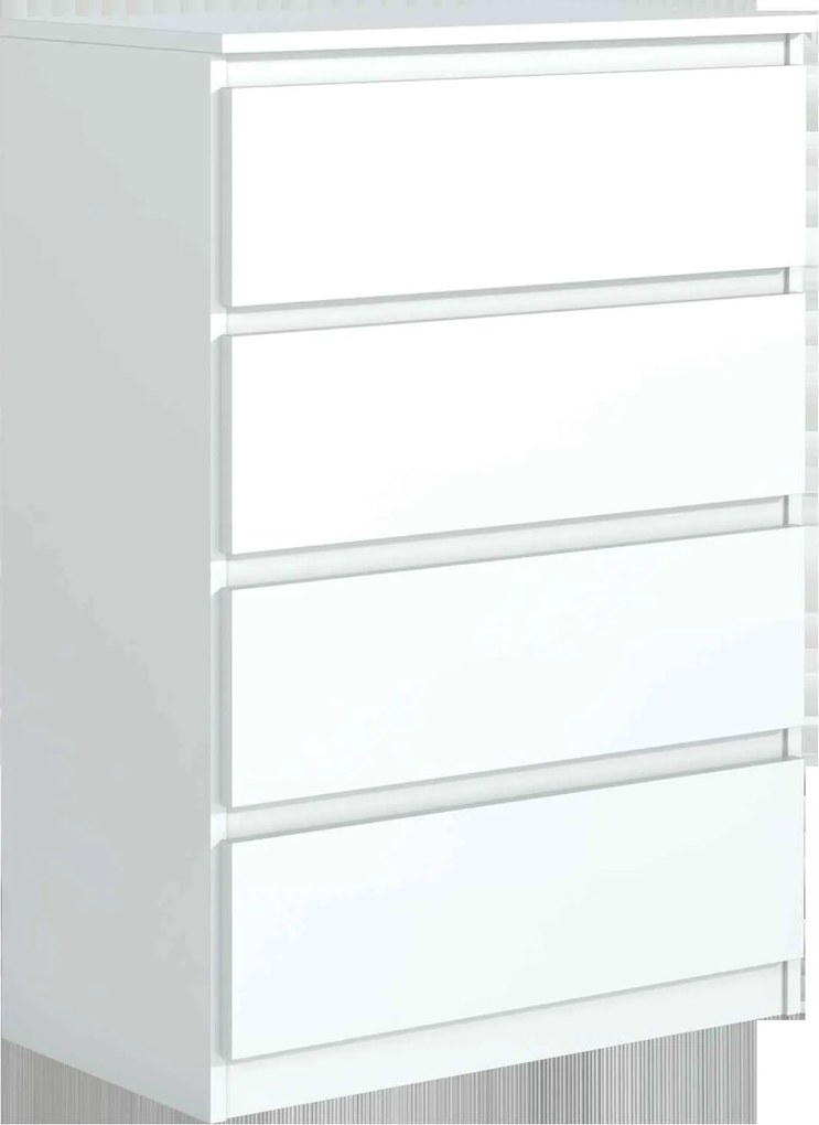 Komoda NUDO - Biały / Front Biały / Mat / 70 cm / 4 szuflady