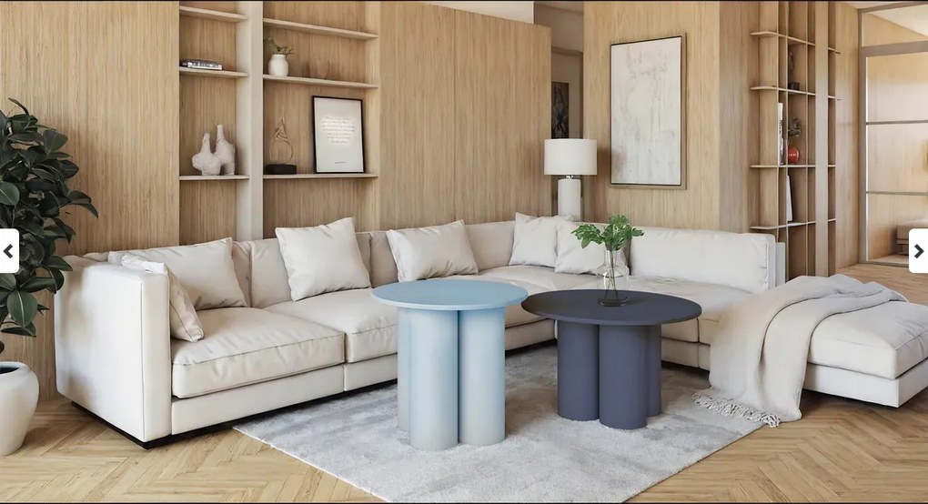 Niebieska stylowa ława 80 cm W8-W81