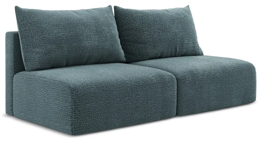 Turkusowa rozkładana/ze schowkiem sofa 216 cm Kalena – Makamii