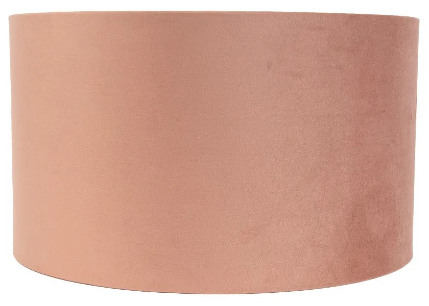 Aksamitny abażur Różowy 35/35/20 ze złotym wnętrzem