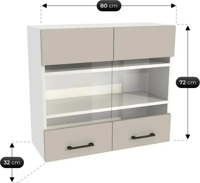 Zestaw Mebli Kuchennych MODERN 260 cm Kaszmir/Biały Nowoczesny