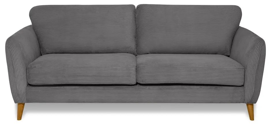 Ciemnoszara sztruksowa sofa 206 cm Paris – Scandic