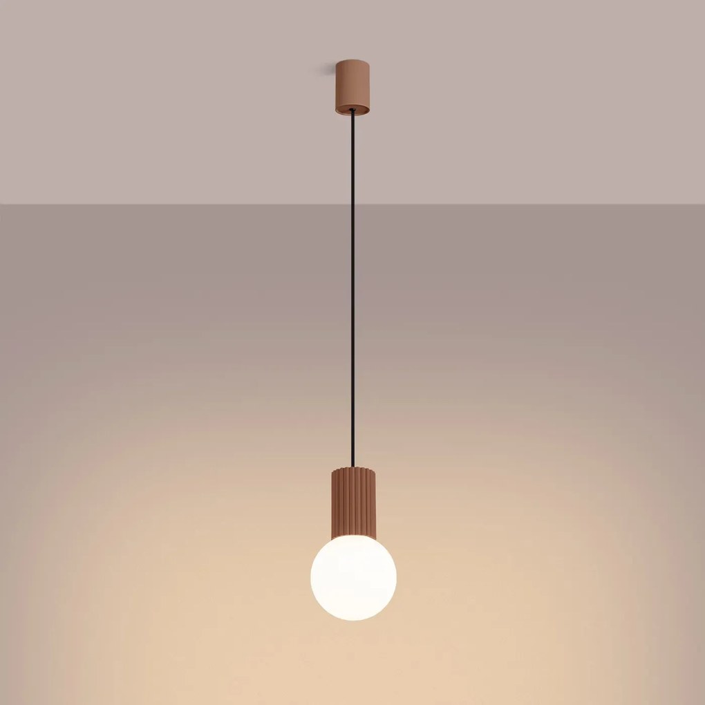 Lampa wisząca HALO 1 mocca ryflowana SOLLUX  LIGHTING