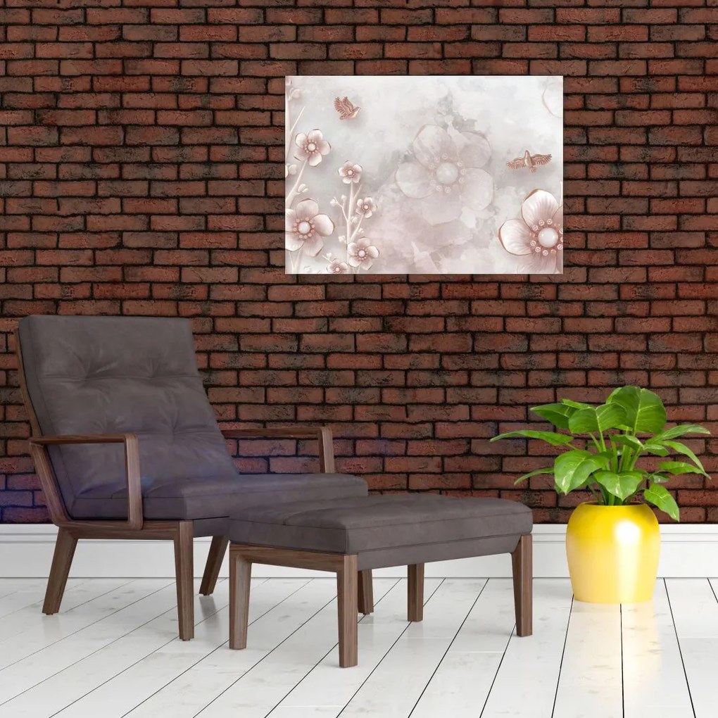 Obraz - Różowe kwiaty (70x50 cm)