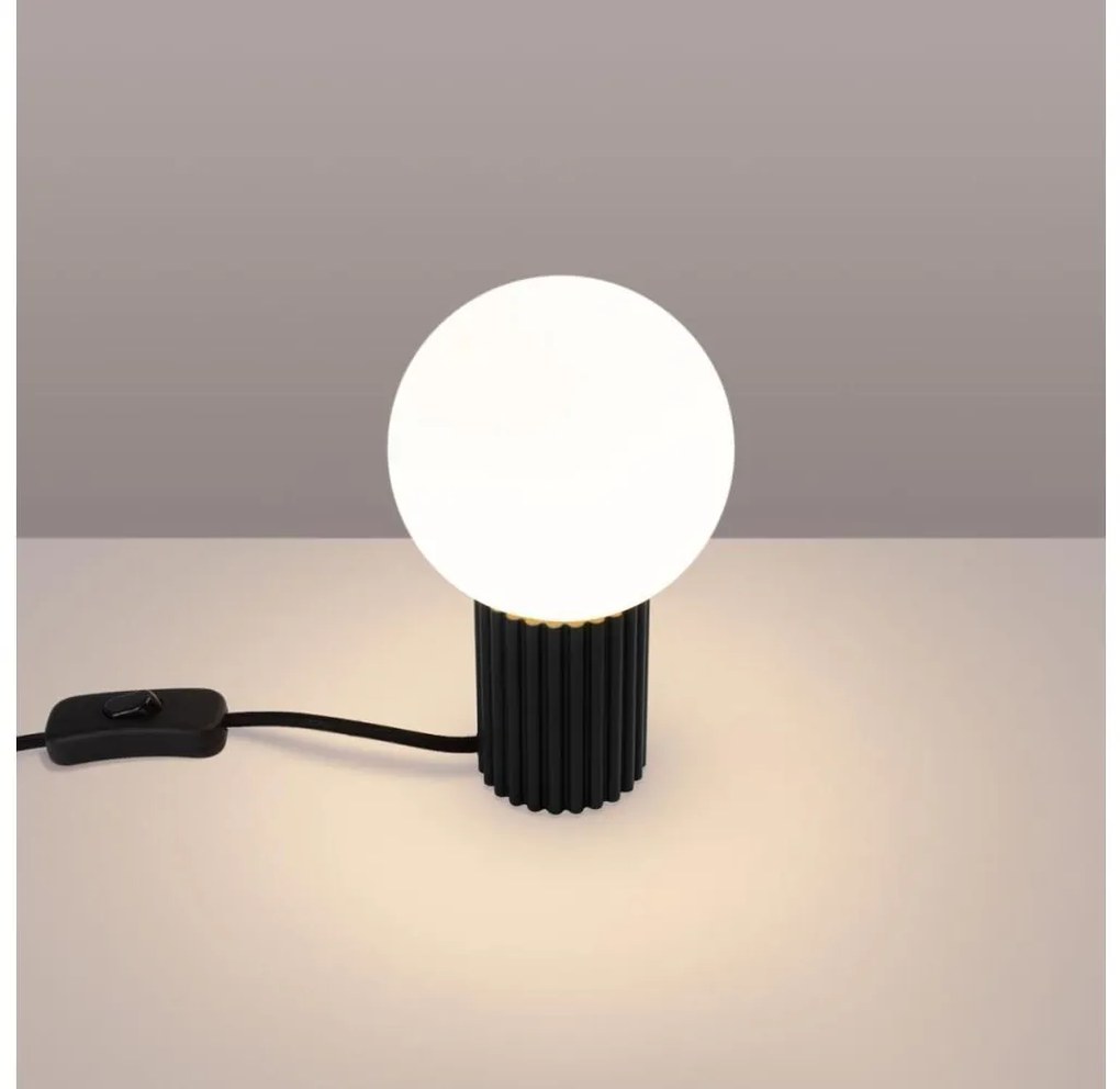 Sollux SL.1716 - Lampa stołowa HALO 1xG9/8W/230V śr. 12 cm czarna