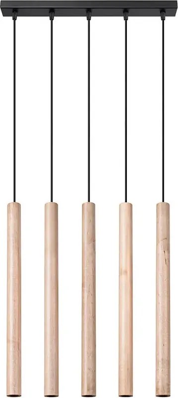 Drewniana lampa wisząca tuby nad wyspę F7-Z62