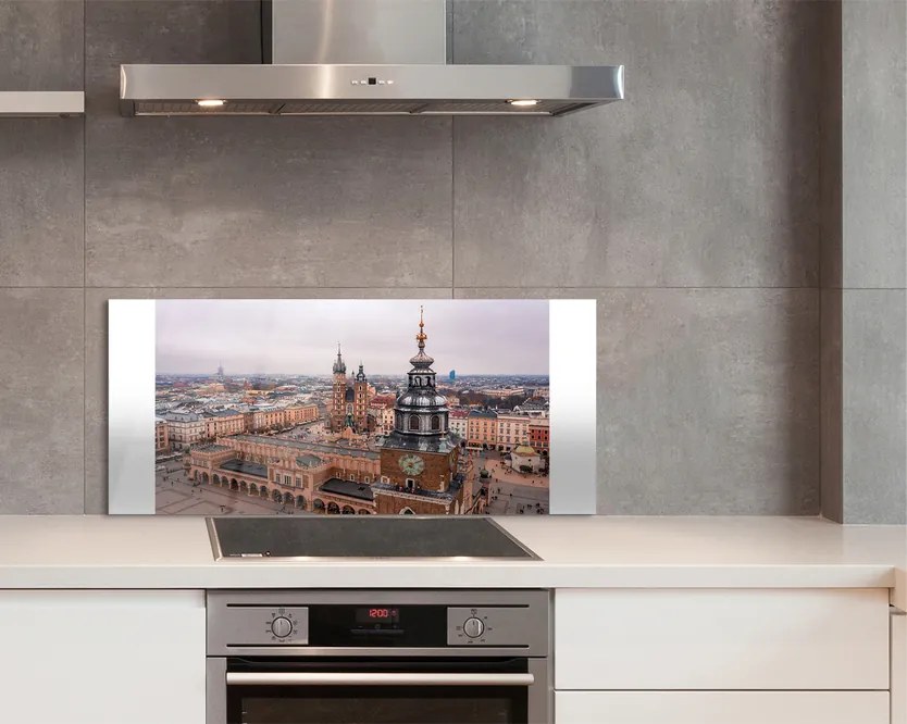 Panel Szklany Zimowa Panorama Krakowskich Kościołów