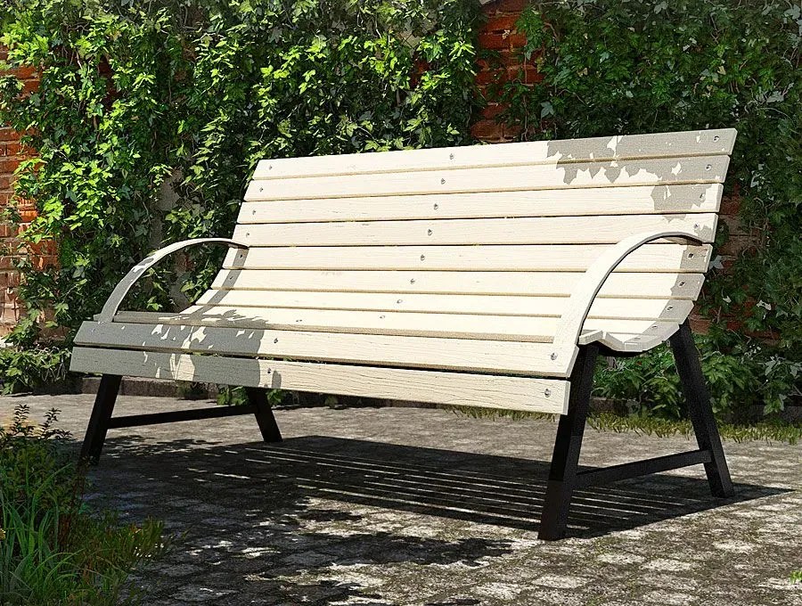 Retro ławka do ogrodu orzech - Wagris 200 cm