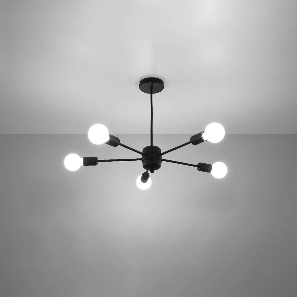 Czarna lampa sufitowa 66x66 cm Benedett – Sollux