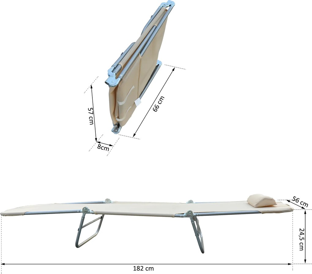 Outsunny Leżak ogrodowy wypoczynkowy składany 4 kolory Kremowy komfort i styl | Aosom PL