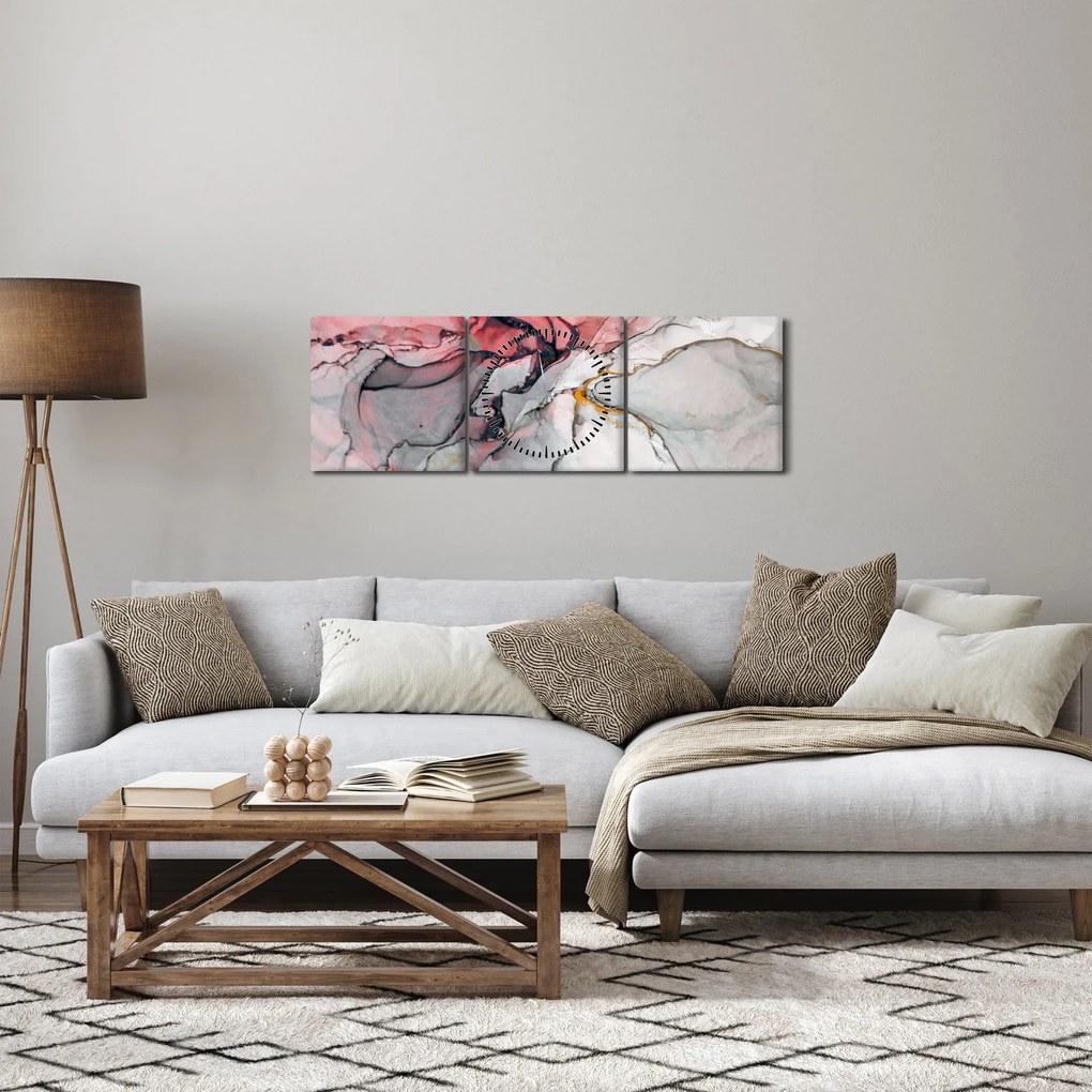 Obraz abstrakcji (z zegarem) (90x30 cm)