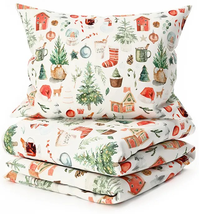 PrzytulneMieszkanie.pl PrzytulneMieszkanie.pl Pościel z mikrofibry FESTIVE MAGIC w kolorze białym Rozmiar pościeli: 70 x 90 cm | 140 x 220 cm