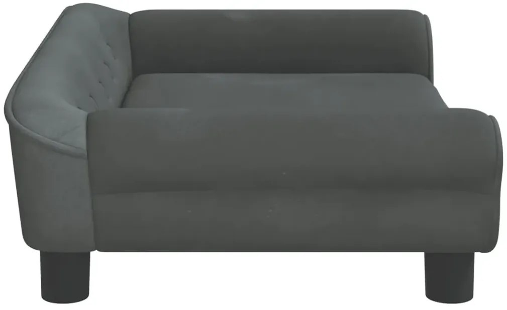 Dziecięca sofa z aksamitnym wykończeniem antracyt - Pergio