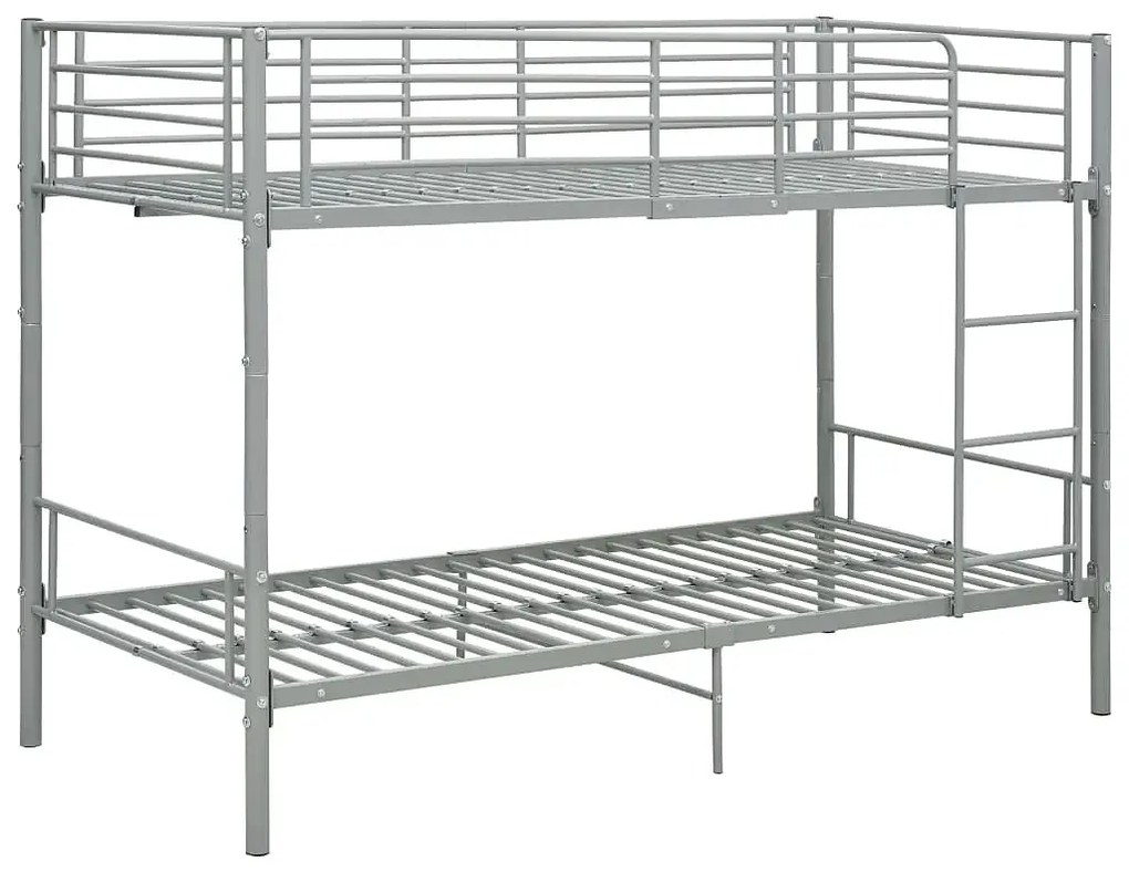Szare metalowe łóżko piętrowe 90x200 cm F0-L49