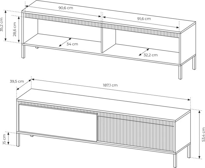 Szafka RTV SENSO system Push-to-Open