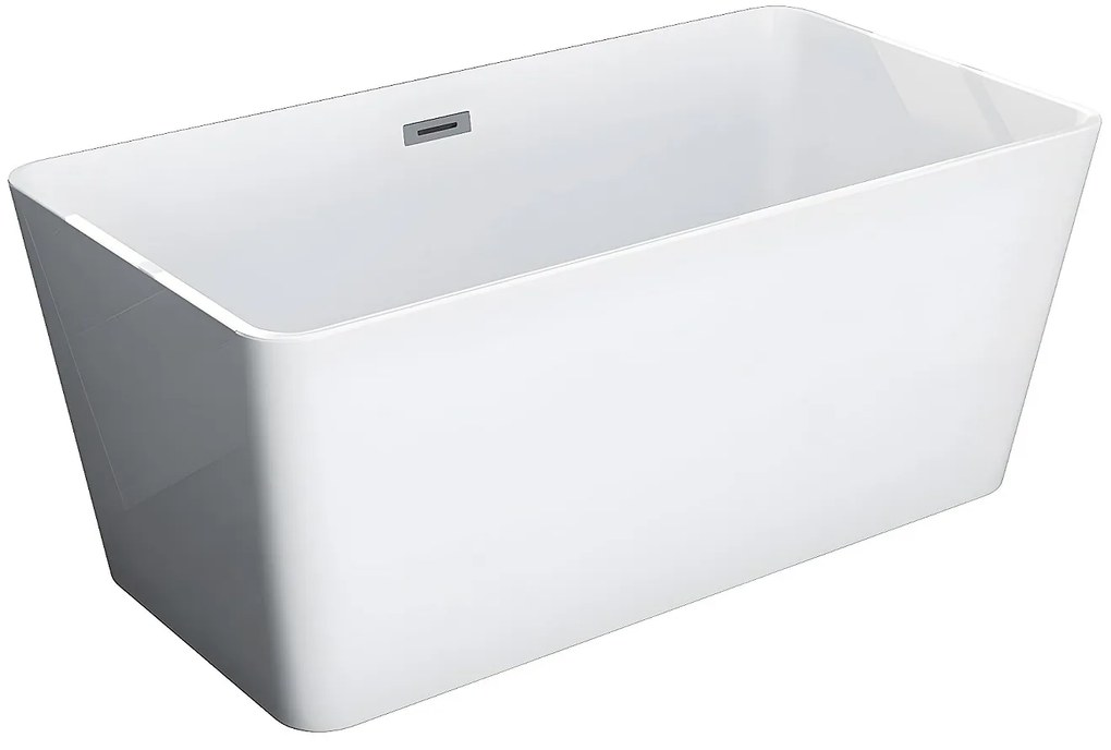 Wanna wolnostojąca prostokątna – 197 l – 130 × 70 × 55 cm (dł. × szer. × wys.) – kolor biały – akrylowa - SPICARA