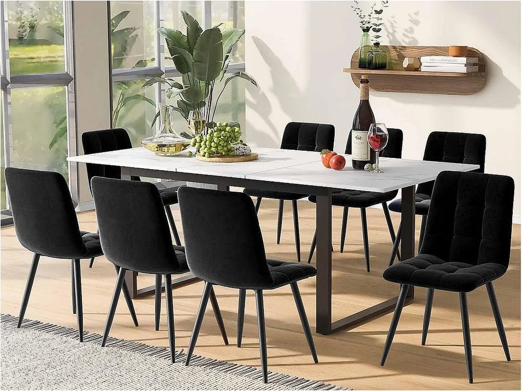 Rozkładany stół jadalny wielofunkcyjny - styl industrialny - Biały