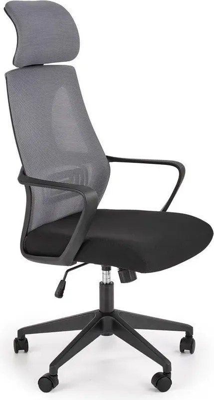 Popielato Fotel Czarny Obrotowy Do 36 Kolorów W5-P49