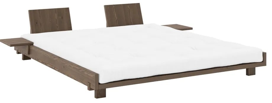 Brązowe łóżko dwuosobowe z litego drewna sosnowego ze stelażem 180x200 cm Social – Karup Design
