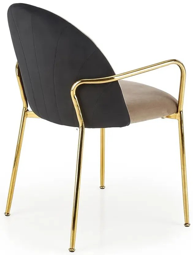Szare metalowe krzesło do biurka w stylu glamour - Livek
