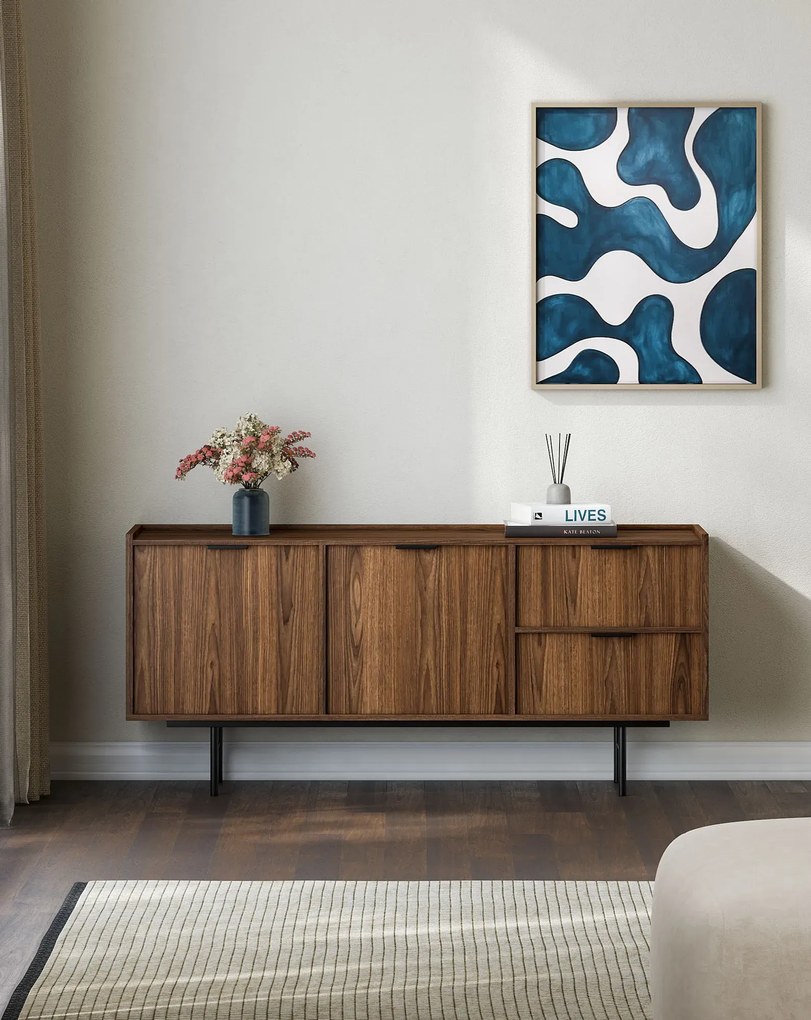 Komoda z szafką i szufladami orzech warmia E0-M80