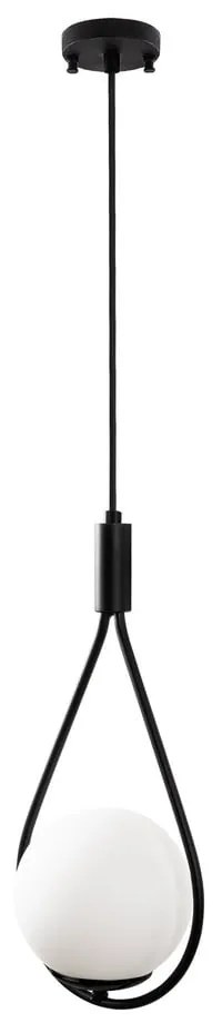 Czarna lampa wisząca ze szklanym kloszem Sessiz – Opviq lights