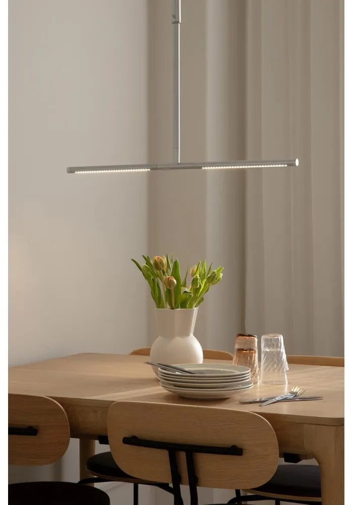 Metalowa lampa wisząca LED w kolorze srebra z metalowym kloszem Omni Ceiling – UMAGE