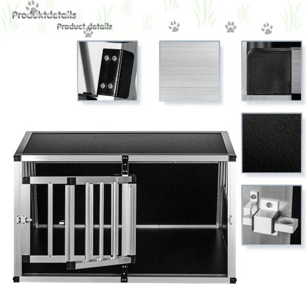 Aluminiowa skrzynia transportowa dla psów dwudrzwiowa tylna