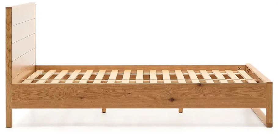 Łóżko jednoosobowe z litego drewna dębowego ze stelażem 90x190 cm Alguema – Kave Home