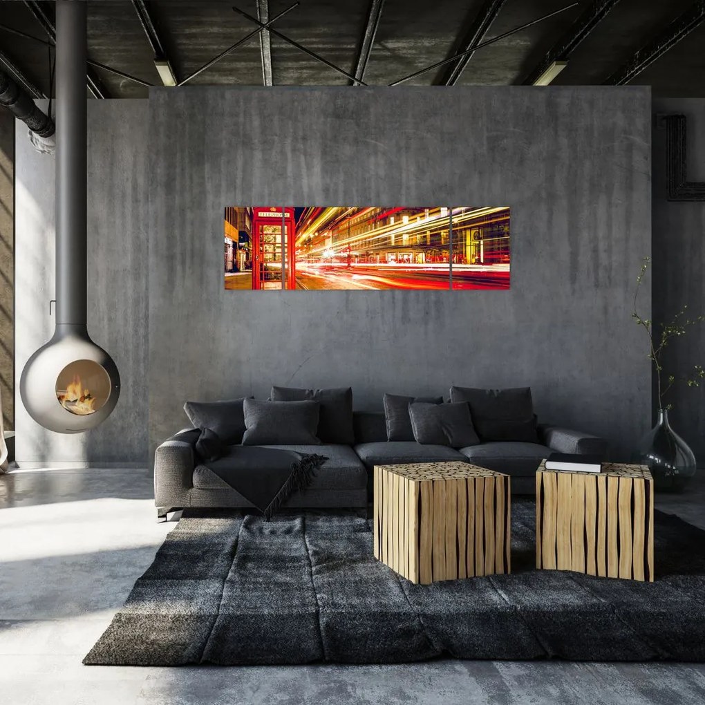 Obraz czerwonej budki telefonicznej w Londynie (170x50 cm)