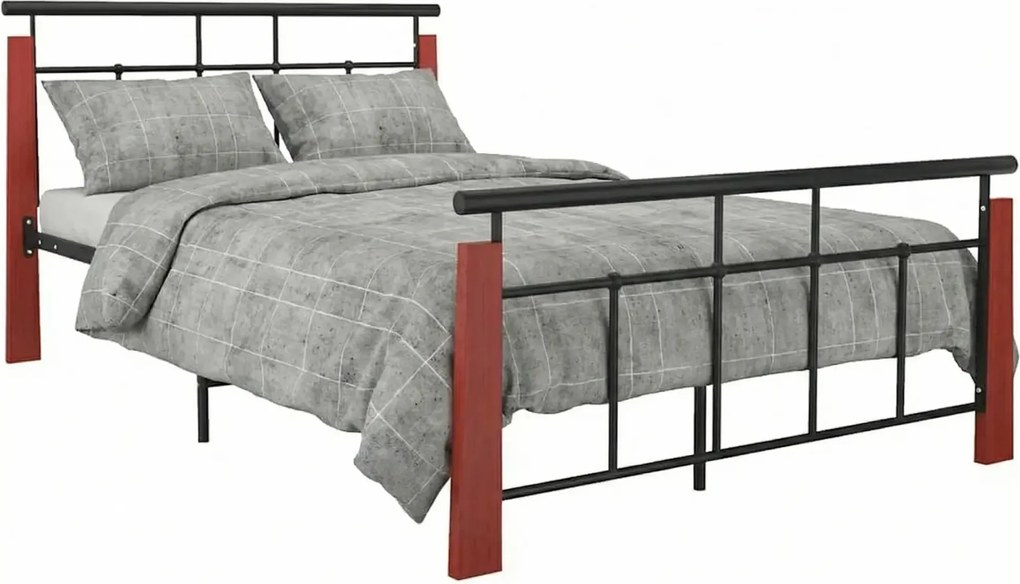 Czarne metalowe łóżko rustykalne 120x200 cm N0-R57