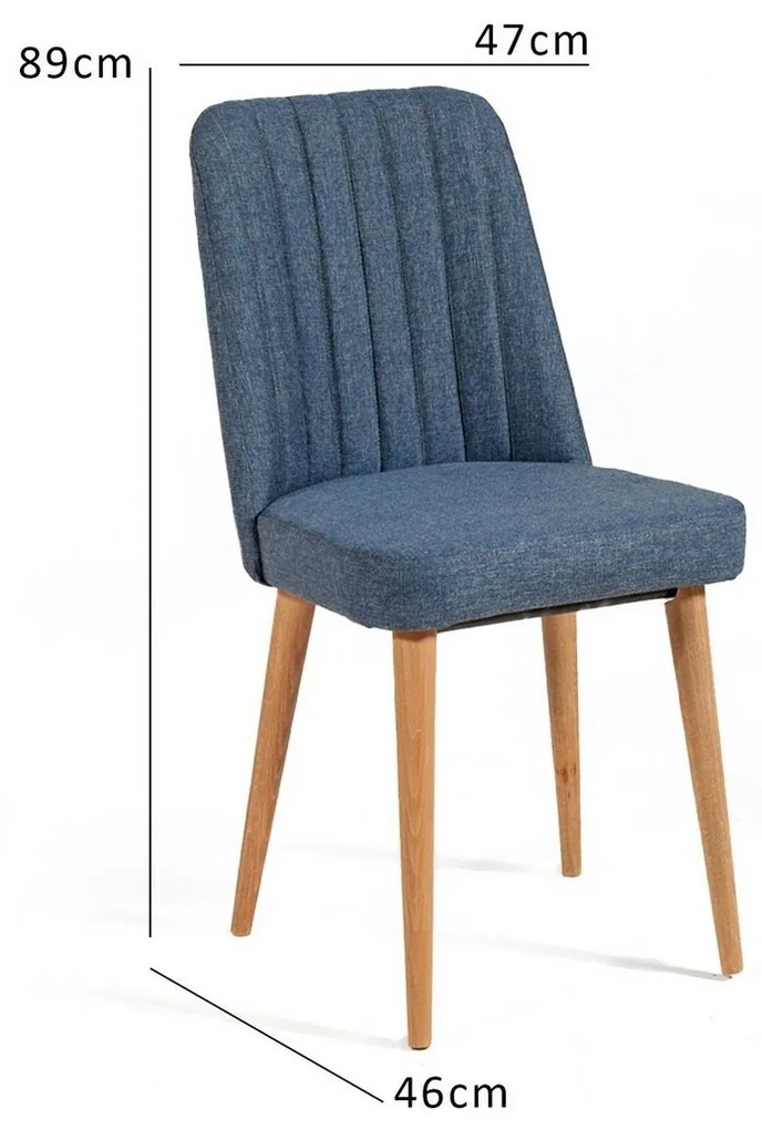 Krzesło do jadalni Vina Dark Blue and AtlanticPine