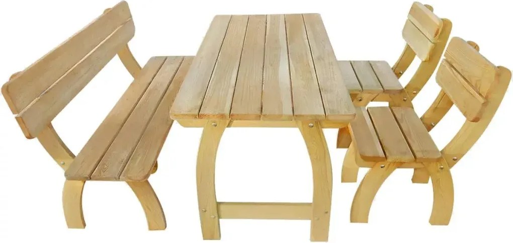 Zestaw drewnianych mebli ogrodowych Hakodi 2X - brązowy