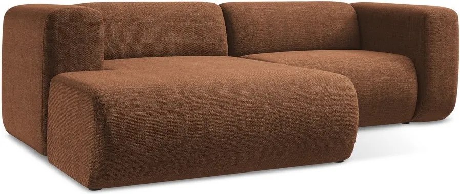 Narożnik (lewostronny/z szezlongiem) w kolorze terakoty Ekahi – Makamii