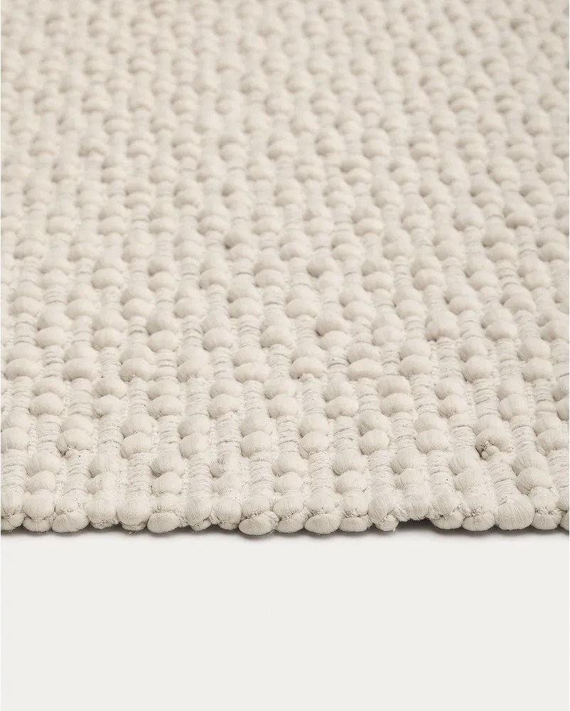 Kremowy dywan z mieszanki bawełny tkany ręcznie 160x230 cm Mascarell – Kave Home