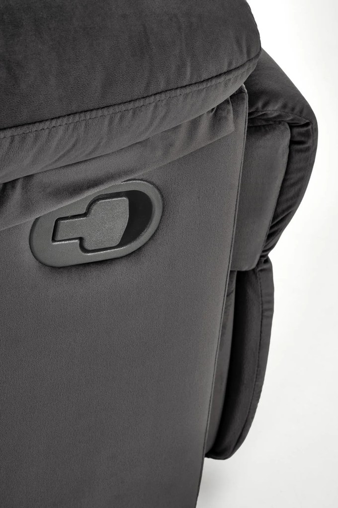 Fotel wypoczynkowy do salonu rozkładany czarny welur DRAGER