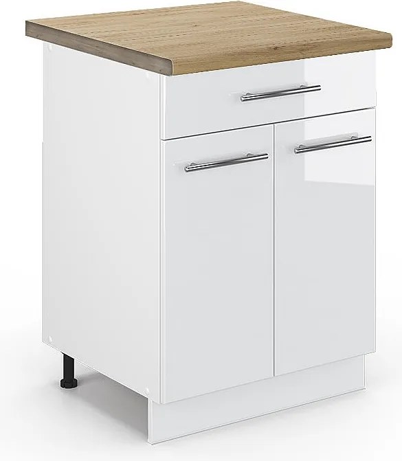 Szafka dolna do kuchni biały wysoki połysk 60x60x82 fame-line