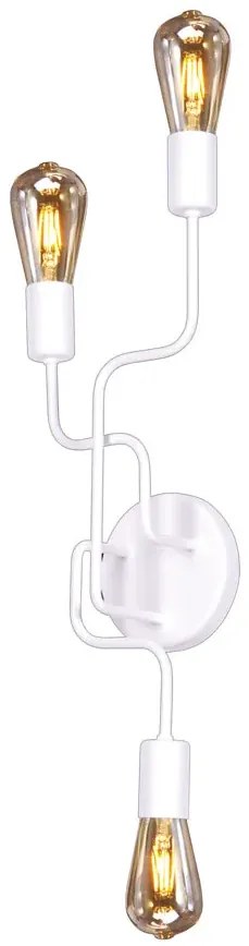 Biały potrójny metalowy kinkiet w stylu loft - A730-Imerix