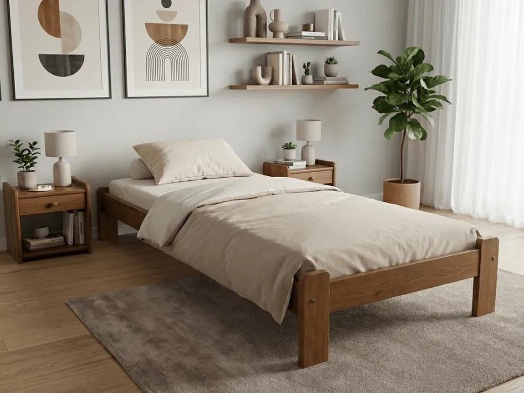 Łóżko ADA 80 x 200 cm, dąb Materac: Materac Sommera 18 cm