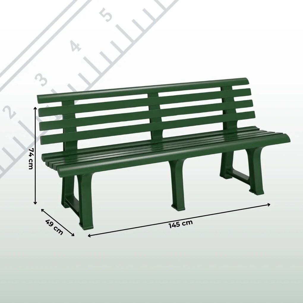 Ławka ogrodowa ORCHIDEA, 145x49x74cm, zielony I.P.A.E-Progarden