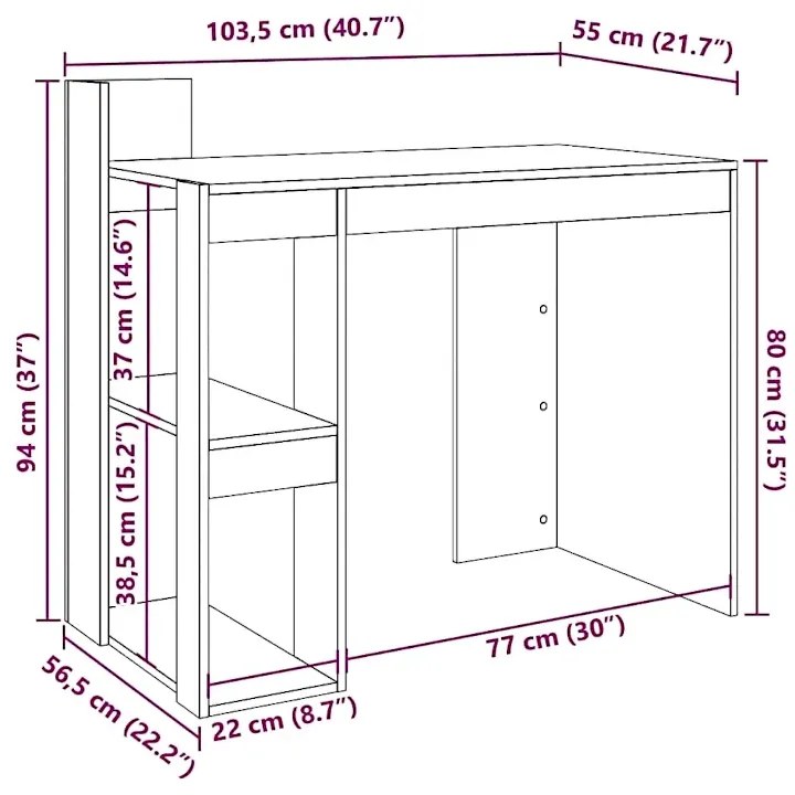 Proste biurko w kolorze dębu sonoma D9-W44