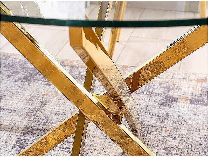 Stół okrągły AGIS 90x90 złoty