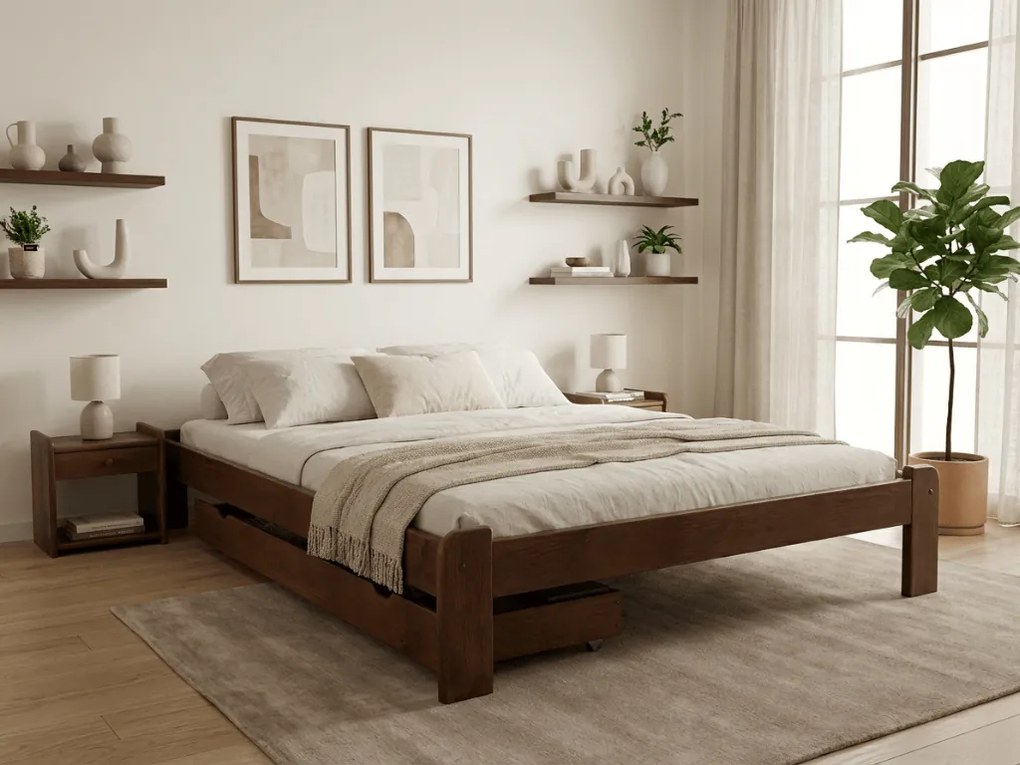 Łóżko ADA 120 x 200 cm, dąb Stelaż: Ze stelażem listwowym rolowanym elastycznym, Materac: Materac Coco Maxi 20 cm