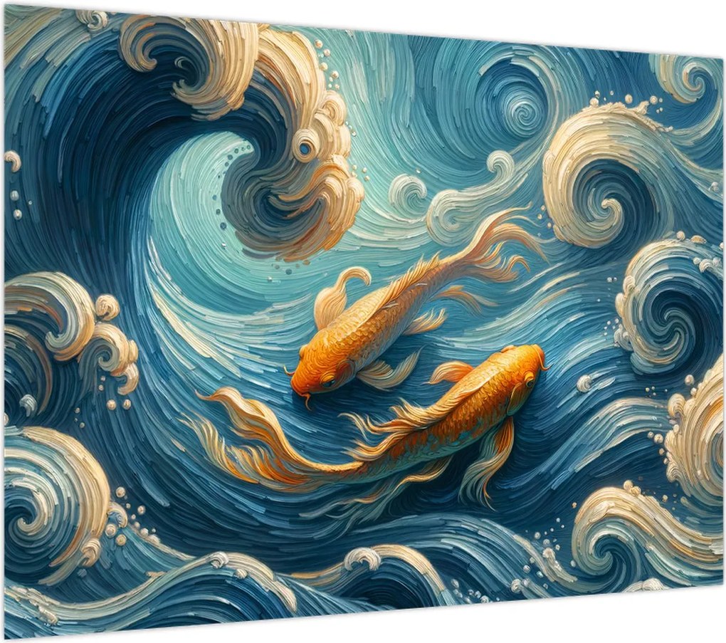 Obraz - Złote rybki (70x50 cm)