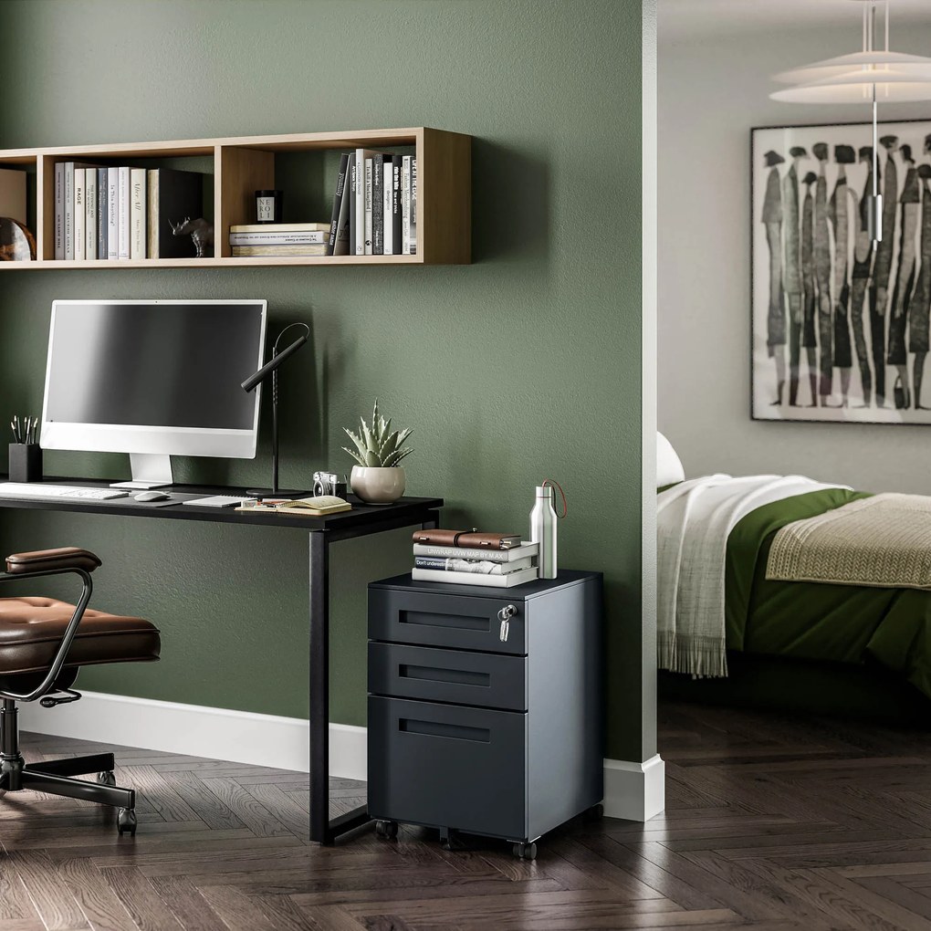 Kontenerek pod biurko KATE 390 x 600 x 500 mm, antracytowy